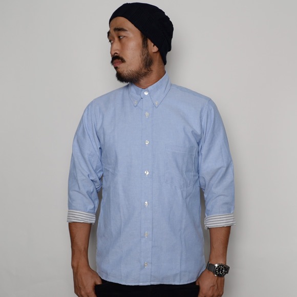 Red KapUS/Border Roll Up 3/4 Sleeve Shirtʥåɥåסߥ 3/4 륢åץġ˥饤ȥ֥롼 [n-7330]