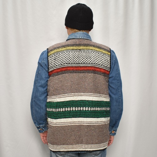 ��60's-70's Vintage Mexican Rag Vest��60's-70's������ơ��� �ᥭ������饰�٥��ȡ˥��������ߥ�åɡߥ��꡼�� [y-0925]