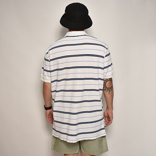 Polo Ralph Lauren/S/S Border Polo Shirtʥե ݥġ˥ۥ磻ȡߥ֥롼/XL [z-6480]