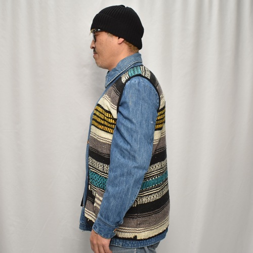 ��60's-70's Vintage Mexican Rag Vest��60's-70's������ơ��� �ᥭ������饰�٥��ȡ˥��������ߥ֥롼 [y-0926]