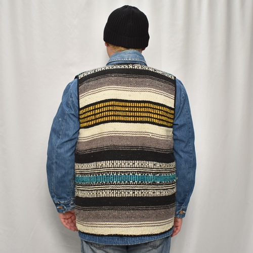 ��60's-70's Vintage Mexican Rag Vest��60's-70's������ơ��� �ᥭ������饰�٥��ȡ˥��������ߥ֥롼 [y-0926]
