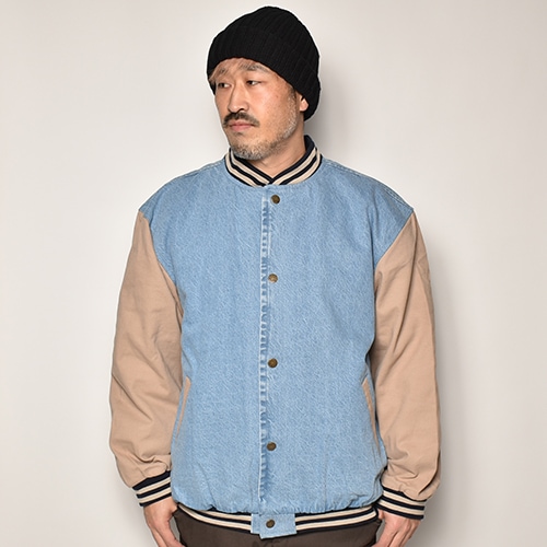 Cobra Apparel/Washed Denim Varsity Jacketʥ֥饢ѥ ǥ˥ॹ˥饤ȥǥߥ [a-3551]