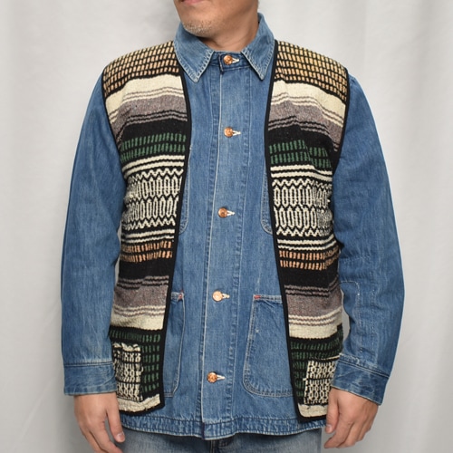 ��60's-70's Vintage Mexican Rag Vest��60's-70's������ơ��� �ᥭ������饰�٥��ȡ˥��꡼��ߥ���� [y-0927]