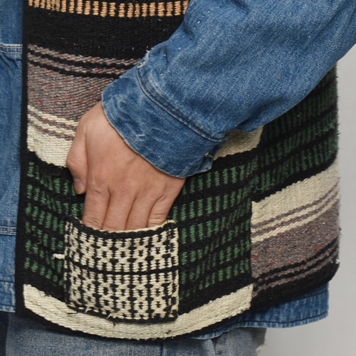 ��60's-70's Vintage Mexican Rag Vest��60's-70's������ơ��� �ᥭ������饰�٥��ȡ˥��꡼��ߥ���� [y-0927]