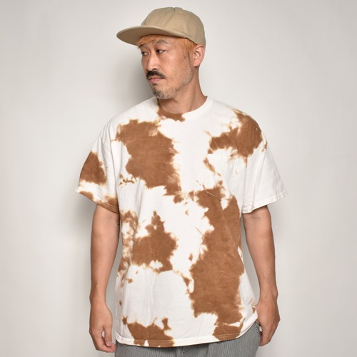 Thrifty Look/Cow Patterned Tie Dye S/S Pocket Tee�ʥ���եƥ���å� ��������T����ġ˥ۥ磻�ȡߥ֥饦�� [a-5045]