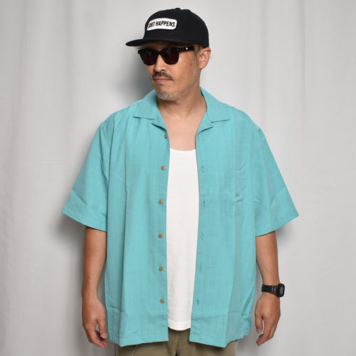 Edwards Garment/Jacquard Open Collar S/S Shirtʥɥ ץ󥫥顼ġ˥֥롼 [a-7047]