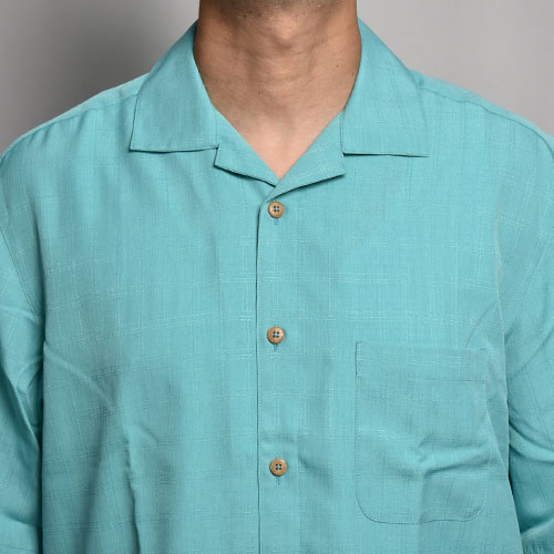 Edwards Garment/Jacquard Open Collar S/S Shirtʥɥ ץ󥫥顼ġ˥֥롼 [a-7047]