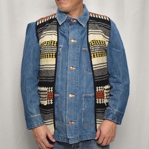 ��60's-70's Vintage Mexican Rag Vest��60's-70's������ơ��� �ᥭ������饰�٥��ȡ˥���󥸡ߥ������� [y-0929]