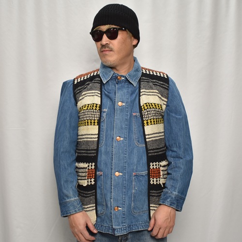 ��60's-70's Vintage Mexican Rag Vest��60's-70's������ơ��� �ᥭ������饰�٥��ȡ˥���󥸡ߥ������� [y-0929]