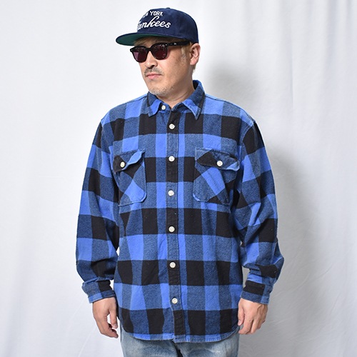 Rothco��US/Vintage Faded Flannel L/S Shirt(�������ߥ��� �ե��ͥ륷���)�֥롼�ߥ֥�å� [a-8468]