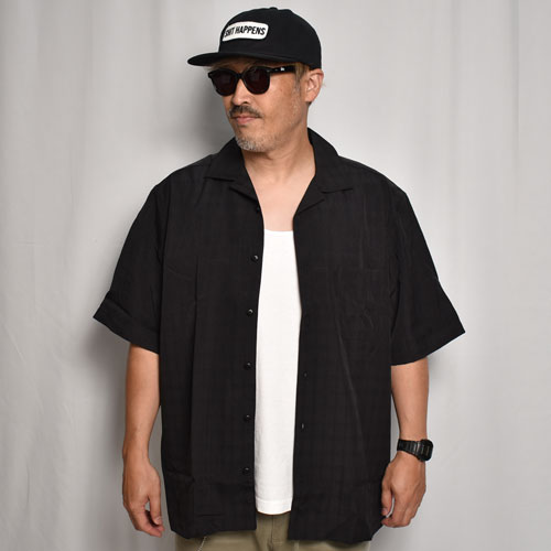 Edwards Garment/Jacquard Open Collar S/S Shirt�ʥ��ɥ���������� �����ץ󥫥顼����ġ˥֥�å� [a-7048]