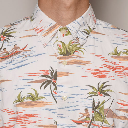 OLD jcrew  アロハ総柄シャツ ジェークルー イエロー アロハシャツ 開襟 フラワー柄 シャツ J