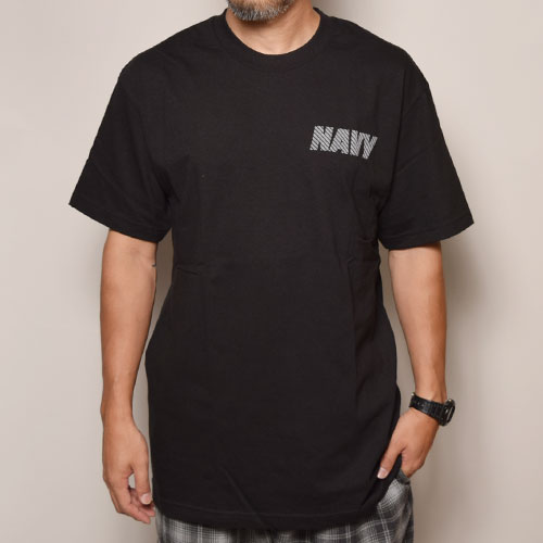 Reflective NAVY Logo T-Shirt�ʥ�ե쥯�����ͥ��ӡ�����T����ġ˥֥�å� [a-3232]