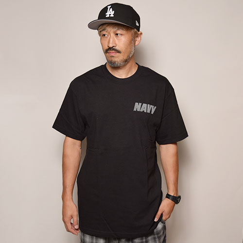 Reflective NAVY Logo T-Shirt�ʥ�ե쥯�����ͥ��ӡ�����T����ġ˥֥�å� [a-3232]