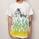 Flames & Skull T-Shirt�ʥե졼�ॹ�������� T����ġ˥ۥ磻�ȡߥ�������/�饤�॰�꡼�� [a-3837]