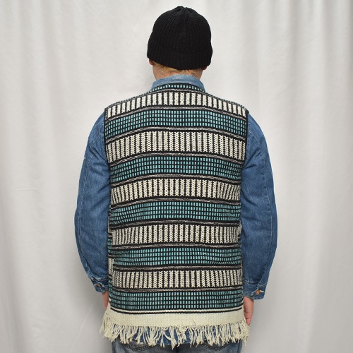 ��60's-70's Vintage Mexican Rag Vest��60's-70's������ơ��� �ᥭ������饰�٥��ȡ˥����������ߥۥ磻�� [y-0930]