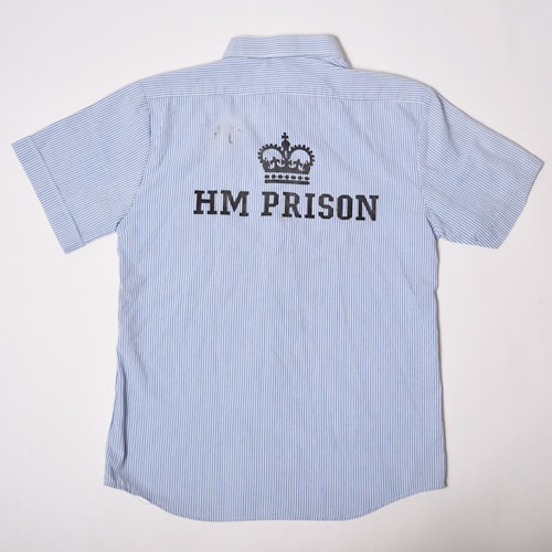 HM Prison Service/S/S Striped ShirtHMץꥺ 硼ȥ꡼֥ġ˥饤ȥ֥롼ߥۥ磻/M [u-9844]