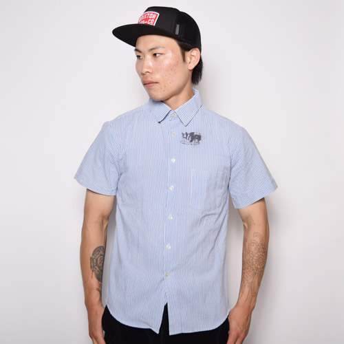 HM Prison Service/S/S Striped ShirtHMץꥺ 硼ȥ꡼֥ġ˥饤ȥ֥롼ߥۥ磻/M [u-9844]