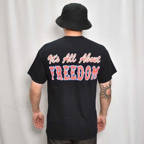 Hells Angels New Roc City/Flaming Skull S/S T-Shirt w/Back Print�ʥإ륺���󥸥��륹 T����ġ˥֥�å� [a-7932]