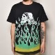 Flames & Skull T-Shirt�ʥե졼�ॹ�������� T����ġ˥֥�å��ߥ�������/�饤�॰�꡼�� [a-3838]