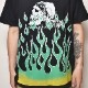 Flames & Skull T-Shirt�ʥե졼�ॹ�������� T����ġ˥֥�å��ߥ�������/�饤�॰�꡼�� [a-3838]