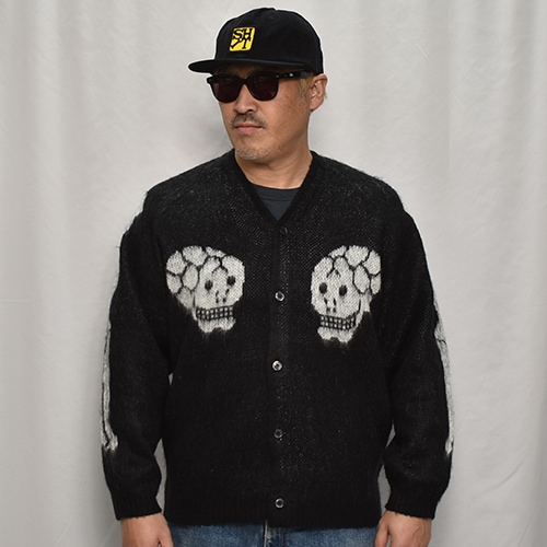 Towncraft×US/Souvenir Skull Cardigan（タウンクラフト×アス シャギー