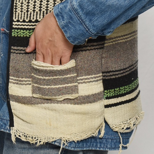 ��60's-70's Vintage Mexican Rag Vest��60's-70's������ơ��� �ᥭ������饰�٥��ȡ˥��꡼��ߥ���󥸡ߥ������� [y-0931]