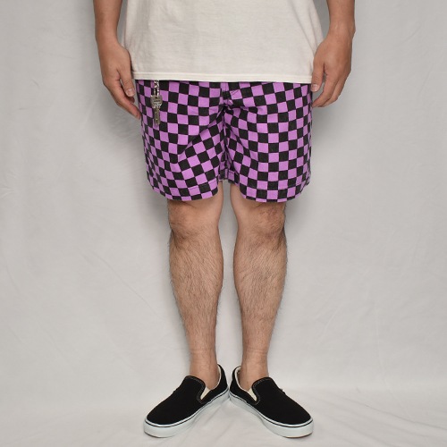 Washed Checkerboard Easy Short Pantsʥåܡɥ硼ȥѥġ˥ѡץߥ֥å [a-7968]
