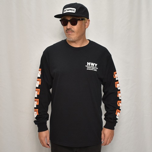 HWY��US/Cal Trans L/S T-Shirt�ʥ��������֥�塼�磻�ߥ��� T����ġ˥֥�å��ߥ���󥸡ߥۥ磻�� [a-8212]