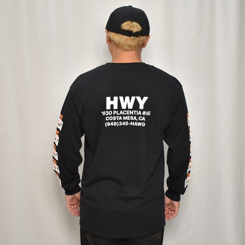 HWY��US/Cal Trans L/S T-Shirt�ʥ��������֥�塼�磻�ߥ��� T����ġ˥֥�å��ߥ���󥸡ߥۥ磻�� [a-8212]