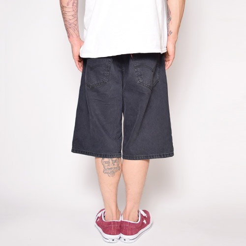 Levi's/569 Loose Fit Crashed Denim Shorts�ʥ꡼�Х��� �롼���ե��åȥ��硼�ġ˥����å���ɥ֥�å� [a-1768]