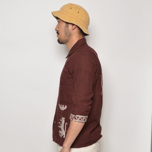 Artesania��US/3/4 Sleeve Guatemala Shirt�ʥ���ƥ��˥��ߥ��� ��ʬµ���ƥޥ饷��ġ˥֥饦�� [n-9121]