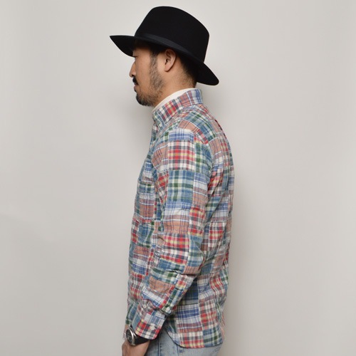 Five Brother/Check Patchwork B.D. Shirts(�ե����֥֥饶�� �����å��ѥå���������)��åɡߥ֥롼 [n-9767]