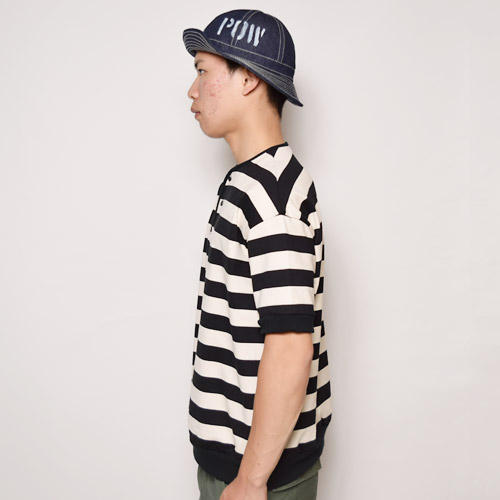 TowncraftUs/Over Sized Henly Border T-Shirtsʥ󥯥եȡߥ إ꡼ͥåܡTġ˥ʥߥ֥å [a-1124]