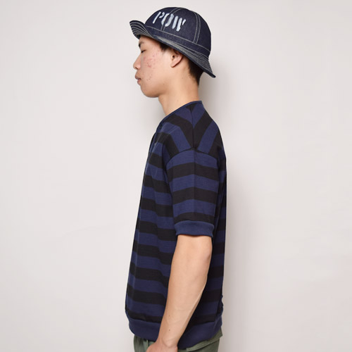 TowncraftUs/Over Sized Henly Border T-Shirtsʥ󥯥եȡߥ إ꡼ͥåܡTġ˥ͥӡߥ֥å [a-1126]