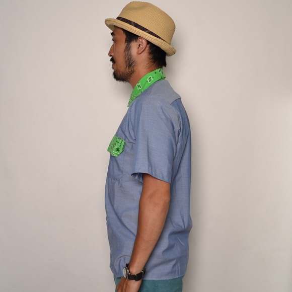 Red KapUS/Bandana Flap Chambray Shirtʥåɥåסߥ ġ˥饤ȥ֥롼ߥ꡼ [n-7095]
