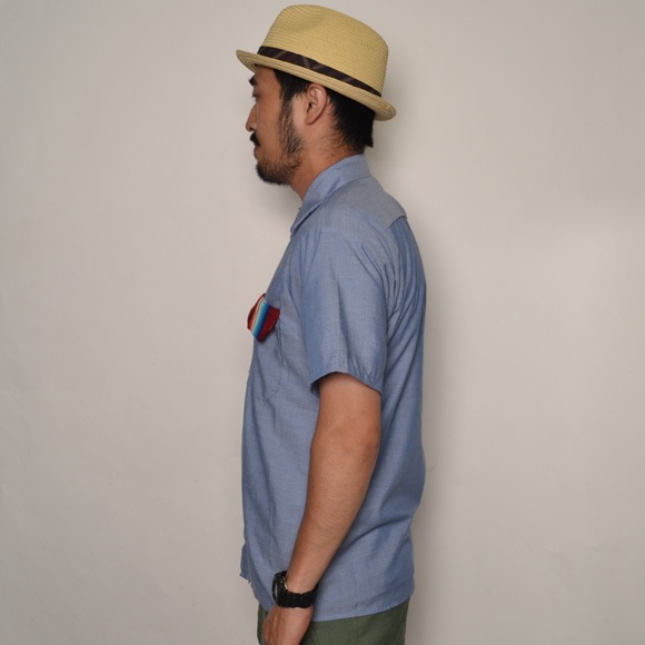 Red Kap��US/Mexican Rug Flap Chambray Shirt�ʥ�åɥ���åסߥ��� �����)�饤�ȥ֥롼�ߥС�����ǥ��� [n-7063]