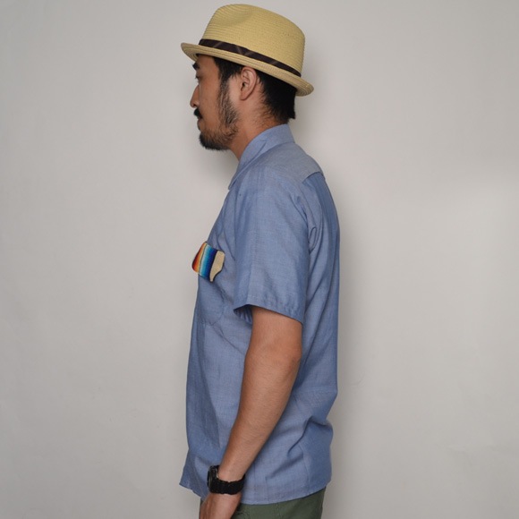Red Kap��US/Mexican Rug Flap Chambray Shirt�ʥ�åɥ���åסߥ��� �����)�饤�ȥ֥롼�ߥ١����� [n-7062]