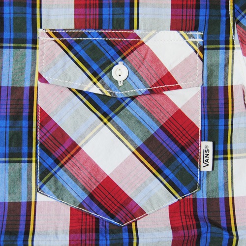 Vans/Farer S/S Shirt�ʥХ� �����å�����ġ˥�åɡߥ֥롼 [n-5538]