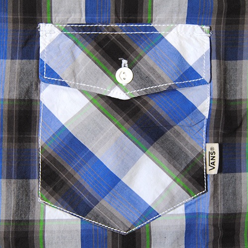 Vans/Farer S/S Shirt�ʥХ� �����å�����ġ˥֥롼�ߥ֥�å� [n-5539]