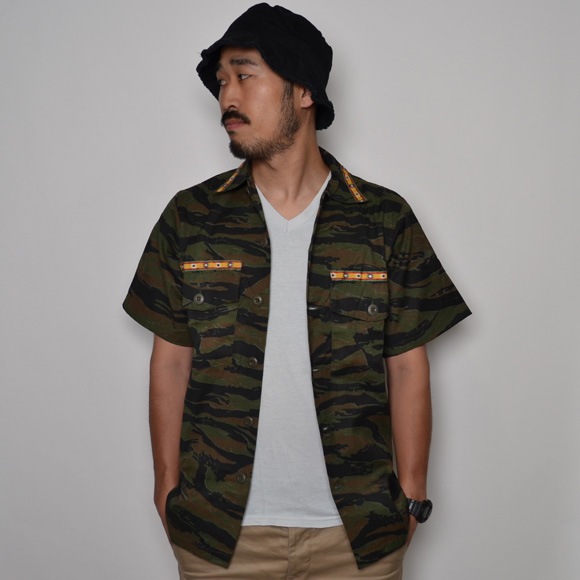US ARMY��US/S/S Tyrolean Tiger Camo Utility Shirt��US�����ߡ� �����ꥢ�� �桼�ƥ���ƥ�������ġ˥������� [n-6892]