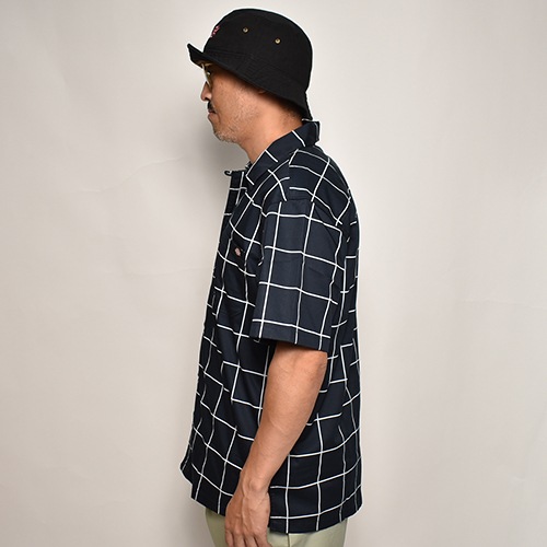 Dickies Skateboarding/Summit S/S Shirt（ディッキーズスケートボーディング シャツ）ネイビー×ホワイト