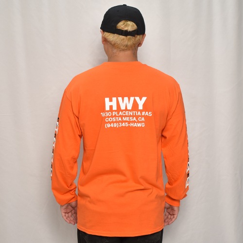 HWY��US/Cal Trans L/S T-Shirt�ʥ��������֥�塼�磻�ߥ��� T����ġ˥���󥸡ߥ֥�å��ߥۥ磻�� [a-8213]