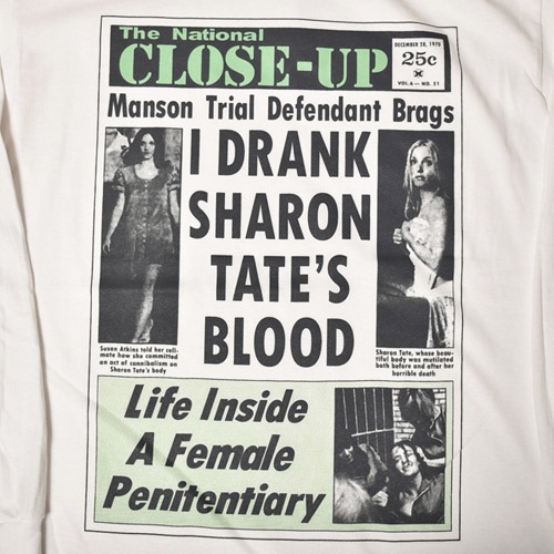 Charles Manson Newspaper L/S T-Shirt�ʥ��㡼�륺�ޥ󥽥�T����ġ˥ۥ磻�ȡߥ��꡼�� [a-4134]