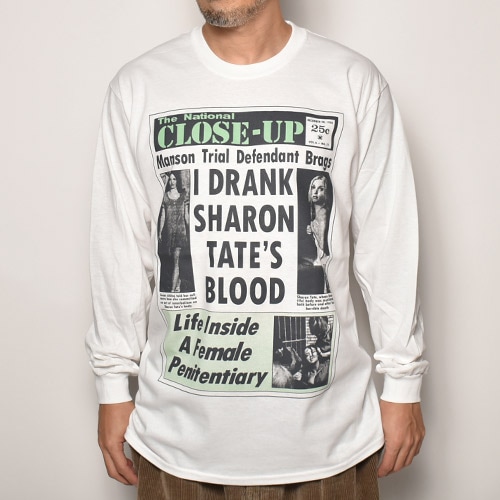 Charles Manson Newspaper L/S T-Shirt�ʥ��㡼�륺�ޥ󥽥�T����ġ˥ۥ磻�ȡߥ��꡼�� [a-4134]
