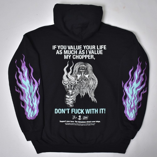 Suntee��Us/Don't Fuck with My Chopper Pullover Hoodie�ʥ���ƥ��ߥ��� �ѡ������˥֥�å��ߥ���������/�ѡ��ץ� [a-8391]