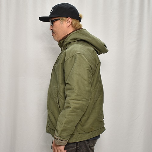 ��70's-80's Vintage French Navy Deck Jacket(�ե����ͥ��ӡ� �ǥå����㥱�å�)���꡼��/����64cm [y-0874]