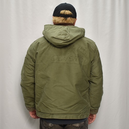 ��70's-80's Vintage French Navy Deck Jacket(�ե����ͥ��ӡ� �ǥå����㥱�å�)���꡼��/����64cm [y-0874]