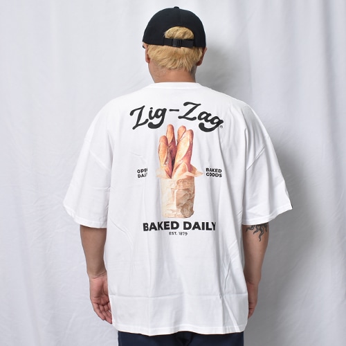 Zig-Zag/Baguetts S/S T-Shirt（ジグザグ Tシャツ）ホワイト [a-8570