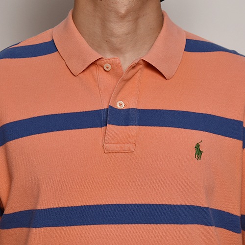 Polo Ralph Lauren/S/S Border Polo Shirtʥե ݥġ˥󥸡ߥ֥롼/L [z-6492]